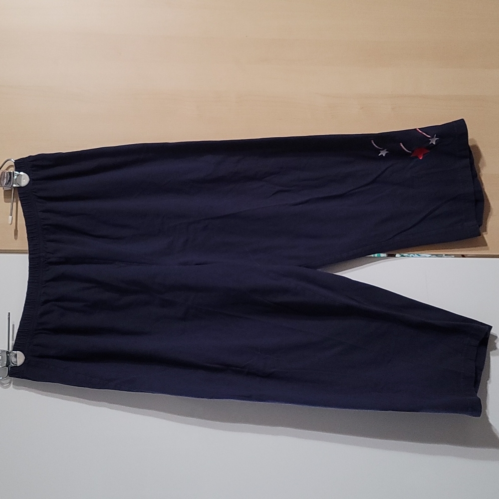 Women Blue Jersey Knit‎ Capris XLarge